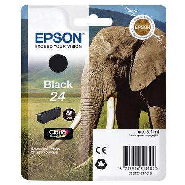 Epson, EPSON Tintenpatrone schwarz T242140 XP 750/850 360 Seiten