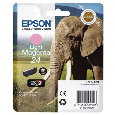 Epson, EPSON Tintenpatrone light magenta T242640 XP 750/850 360 Seiten