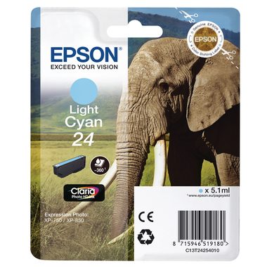 Epson, EPSON Tintenpatrone light cyan T242540 XP 750/850 360 Seiten