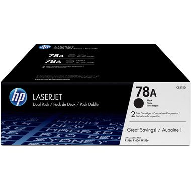 HEWLETT PACKARD, HEWLETT PACKARD - HP Toner-Modul 78A schwarz CE278AD LaserJet Pro P1566 2 Stück, One Size