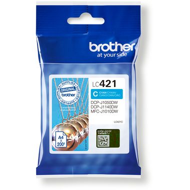 Brother, BROTHER Tintenpatrone cyan LC-421C DCP-J1050 200 Seiten