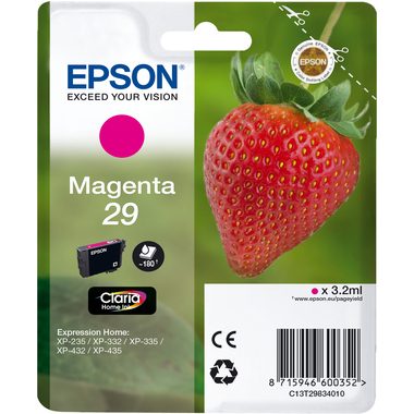 Epson, EPSON Tintenpatrone magenta T298340 XP-235/335/435 180 Seiten