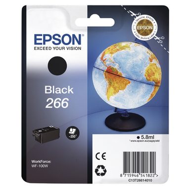 Epson, EPSON Tintenpatrone schwarz T266140 Workforce WF-100W 250 Seiten