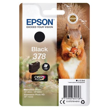 Epson, EPSON Tintenpatrone 378 schwarz T378140 XP-8500/8505/15000 240 Seiten