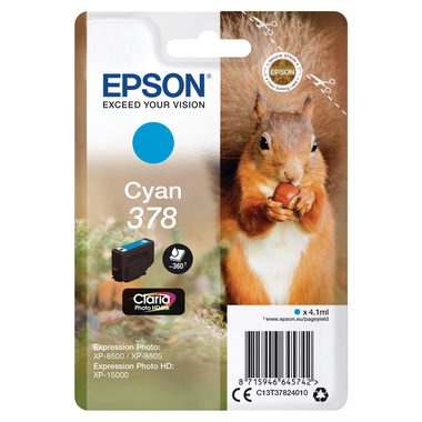 Epson, EPSON Tintenpatrone 378 cyan T378240 XP-8500/8505/15000 360 Seiten
