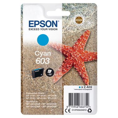 Epson, EPSON Tintenpatrone 603 cyan T03U24010 XP-2100 130 Seiten