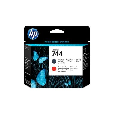 Hp, HP 744 DesignJet Druckkopf Mattschwarz/Chromatisches Rot