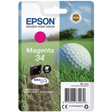 Epson, EPSON Tintenpatrone magenta T346340 WF-3720/3725DWF 300 Seiten