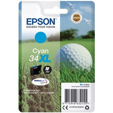 Epson, EPSON Tintenpatrone XL cyan T347240 WF-3720/3725DWF 950 Seiten
