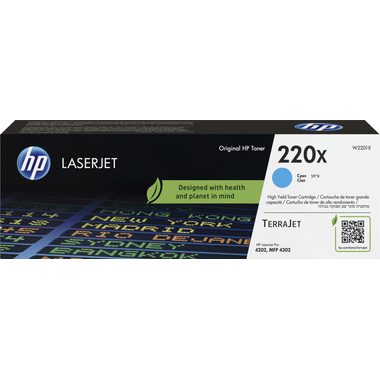 HP, HP Toner-Modul 220X cyan W2201X CLJ Pro 4202/MFP 4302 5500 S.