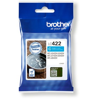 Brother, BROTHER Tintenpatrone cyan LC-422C MFC-J5340 550 Seiten