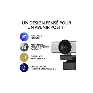 Logitech, Logitech -  MX Brio 4K Ultra HD Webcam (Hellgrau)