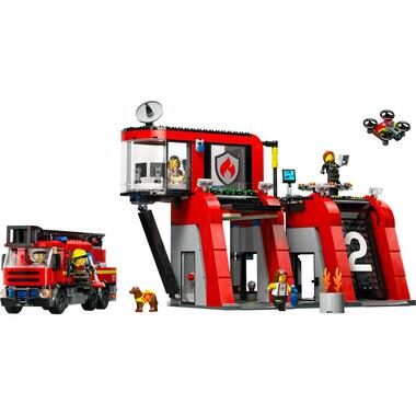 LEGO, 60414 Feuerwehrstation mit Drehleiterfahrzeug Multicolor