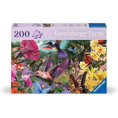Ravensburger Verlag GmbH, Feel Well & Puzzle - Kolibris und Schmetterlinge - Erwachsenenpuzzle mit 200 XL-Teilen und extra Bildvorlage