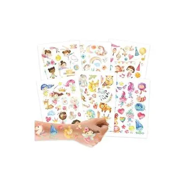 Papier-Drachen, Papierdrachen Kindertattoo-Bögen Feen und Trolle (6 Stk)