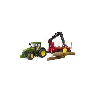 Bruder, BRUDER John Deere 7R 350, Rückeanh.+B.Stämmen