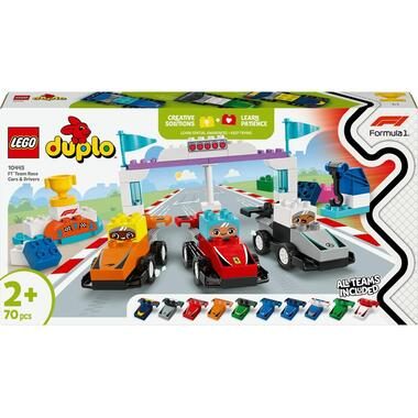 LEGO, 10445 DUPLO F1 Team Rennautos mit Rennfahrern, Konstruktionsspielzeug