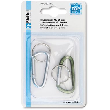 RIEFFEL, RIEFFEL Schl&uuml;ssel-Karabiner 8060/50 SB/2 50mm 2 St&uuml;ck