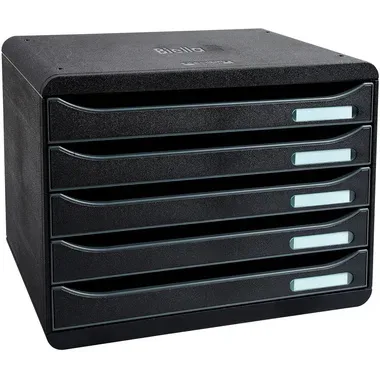 Biella, BIELLA Schubladenbox quer BIGBOX A4+ 030871402BID schwarz, 5 Schubladen