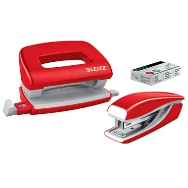 Leitz, LEITZ Locher/Hefter NeXXt WOW 5561 5561-20-26 rot, Bundle 10 Blatt