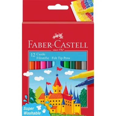 Faber-Castell, FABER-CASTELL Faserschreiber Castle 554201 12 Farben