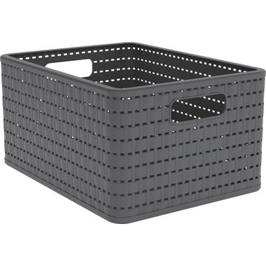 Rotho, ROTHO Korb Country, A4 1115308046PC 18l, Holzkohle schwarz