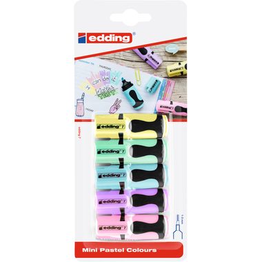 edding, EDDING Textmarker mini 7 1-3mm 4-7-51099-00 Pastell 5 St&uuml;ck