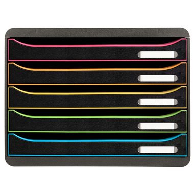 EXACOMPTA Schubladenbox BigBox Plus 308914D schwarz/Harlekin 5 Schubl.