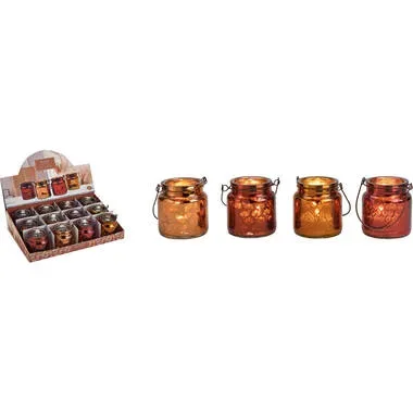 ROOST, ROOST Windlicht Herbstblatt 6x7cm 10031285 braun assortiert, Glas