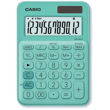 Casio, CASIO Mini Taschenrechner MS20UCGN 12-stellig gr&uuml;n