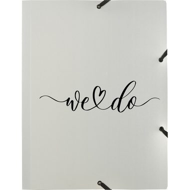 Kolma, KOLMA Gummibandmappe Wedding A4 11.178.07 opak silber,we do