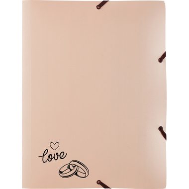 Kolma, KOLMA Gummibandmappe Wedding A4 11.179.08 opak ros&eacute;gold,love