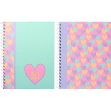 ANCOR, ANCOR Spiralbuch Hardcover A5 124224 B'Log Hearts, kariert 80BL