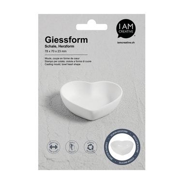 I am Creative, I AM CREATIVE Silikon Giessform 1704.13 Schale Herzform