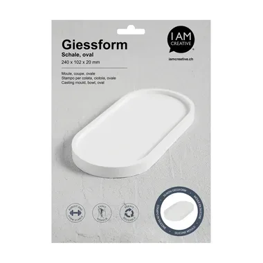 I am Creative, I AM CREATIVE Silikon Giessform 1704.11 grosse Schale oval