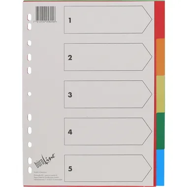 BÜROLINE, B&Uuml;ROLINE Register PP bunt A4 40980 5tlg.