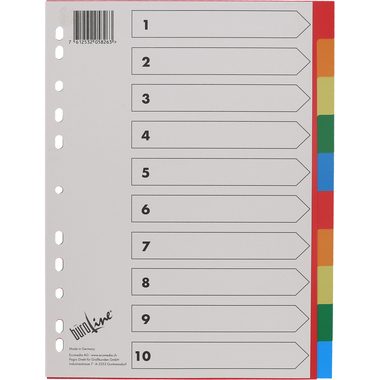 BÜROLINE, B&Uuml;ROLINE Register PP bunt A4 40983 10tlg.