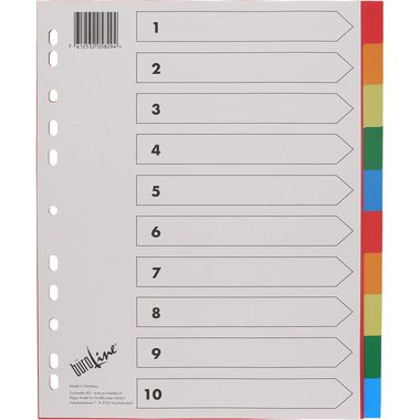 BÜROLINE, B&Uuml;ROLINE Register PP bunt A4+ 40990 10tlg. &uuml;berbreit