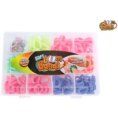 ROOST, ROOST Soft Loom Bands 621564 180 Stoffb&auml;nder, 15 Clips