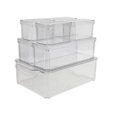 NORDIC Q, NORDIC Q Fridge/Pantry storage set 2360037 Transparent, 7 pcs.