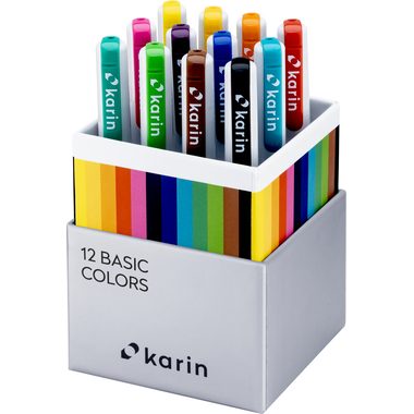 Karin, KARIN Real Brush Pen Pro 0.4mm 31C Basic Colours 12 St&uuml;ck