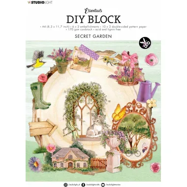 SIZZIX, SIZZIX Designblock A4 DCB36 Secretegarden 32 Blatt
