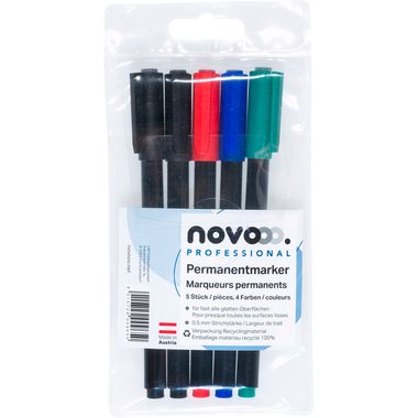 NOVOOO, NOVOOO Permanent Marker Set 0.5mm 26407 5 Farben ass.