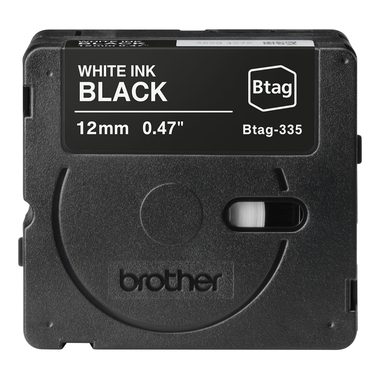 PTOUCH, PTOUCH Band weiss/schwarz n.laminiert BTAG-335 PT-N10/N20/N25BT 12 mm