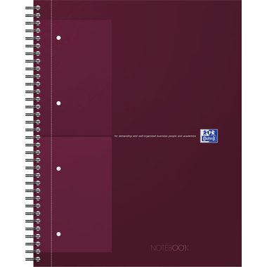 OXFORD, OXFORD Spiralbuch A4+ 400191241 kariert 5mm, rot 80 Blatt