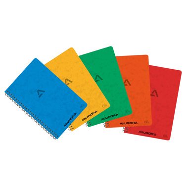 AURORA, AURORA Spiralheft 10,5x16cm 1660GQ5 assortiert, kariert 5mm 120 S.
