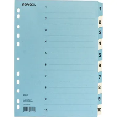 NOVOOO, NOVOOO Kartonregister A4 40545 blau/beige 1-10