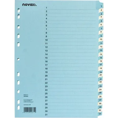 NOVOOO, NOVOOO Kartonregister A4 40553 blau/beige 1-31