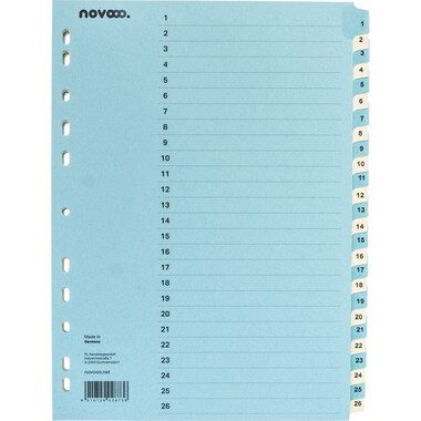 NOVOOO, NOVOOO Kartonregister A4 40554 blau/beige 1-52