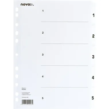 NOVOOO, NOVOOO Kartonregister A4 40624 weiss 1-5